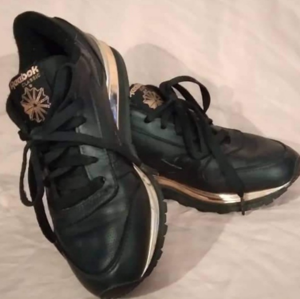 Reebok Classic Black and Rose gold shoes